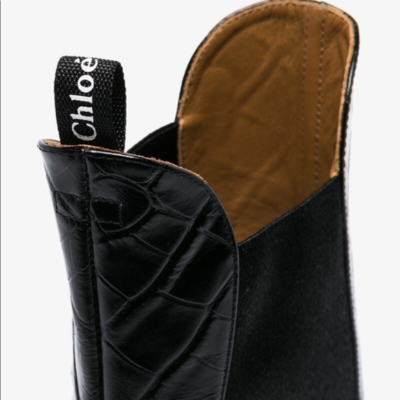 Chloe croc embossed ankle boots - Picture 4 of 6